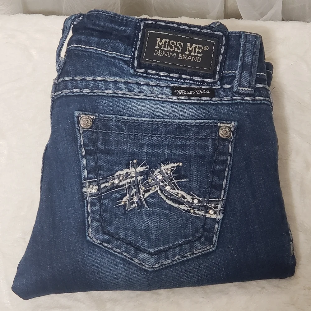 Miss Me Sz 28 JE1045BX Boot Cut Jeans for Buckle **Altered** - Picture 15 of 16